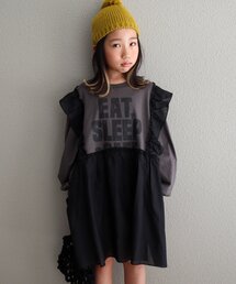 CIAOPANIC TYPY（チャオパニックティピー）の「【WEB限定】【KIDS】かすれロゴ切替チュニックワンピ（ワンピース・キッズ）」