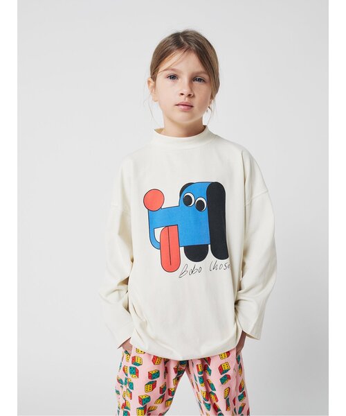BOBO CHOSES(ボボショーズ)の「Doggy Mate長袖Tシャツ【キッズ】(Tシャツ/カットソー・キッズ・オフホワイト・100/110/120/130/140)」の5枚目の写真