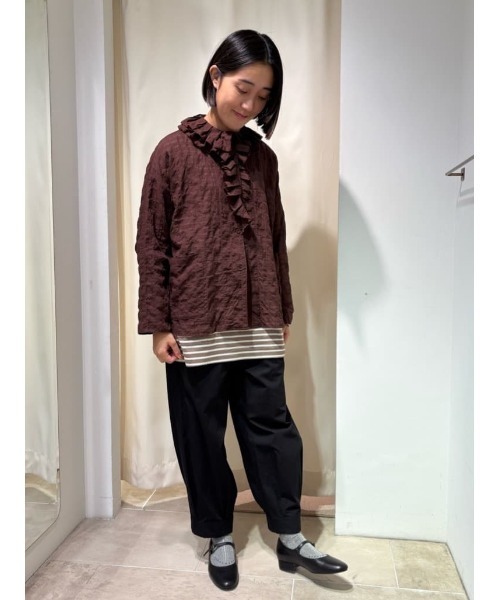 conges payes ADIEU TRISTESSE（コンジェ ペイエ アデュートリステス）の「バスクロングシャツ（Tシャツ/カットソー・レディース・ホワイト系その他/グレー系その他/ブラウン系その他・FREE）」の4枚目の写真