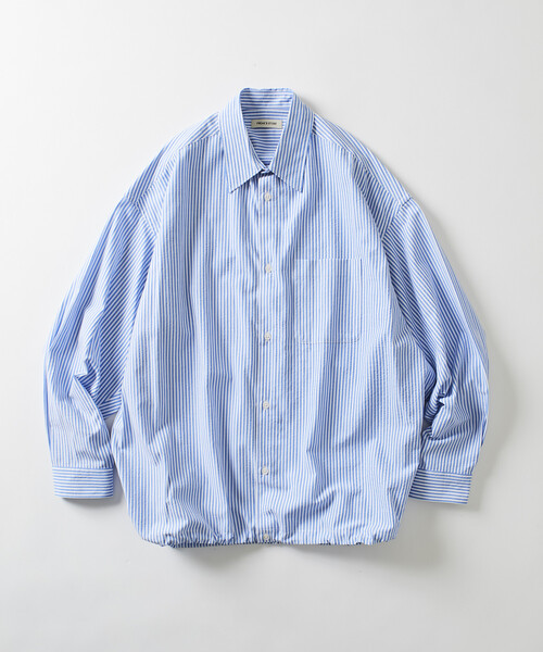 FREAK'S STORE(フリークスストア)の「限定展開 ワイドシルエット スピンドル レギュラーカラーシャツ / ヘムコード(シャツ/ブラウス・メンズ・ホワイト/ブラック/ブラック系その他/チャコールグレー/ブラウン系その他/ベージュ/サックスブルー/ブルー系その他・SMALL/MEDIUM/LARGE)」の8枚目の写真