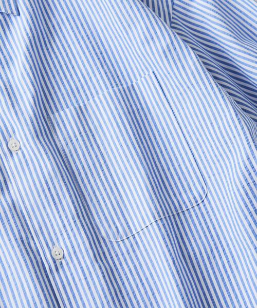 FREAK'S STORE(フリークスストア)の「限定展開 ワイドシルエット スピンドル レギュラーカラーシャツ / ヘムコード(シャツ/ブラウス・メンズ・ホワイト/ブラック/ブラック系その他/チャコールグレー/ブラウン系その他/ベージュ/サックスブルー/ブルー系その他・SMALL/MEDIUM/LARGE)」の10枚目の写真