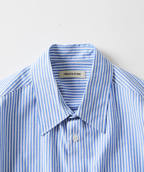 FREAK'S STORE(フリークスストア)の「限定展開 ワイドシルエット スピンドル レギュラーカラーシャツ / ヘムコード(シャツ/ブラウス・メンズ・ホワイト/ブラック/ブラック系その他/チャコールグレー/ブラウン系その他/ベージュ/サックスブルー/ブルー系その他・SMALL/MEDIUM/LARGE)」の14枚目の写真