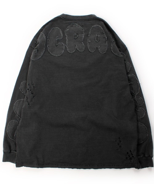 GALFY(ガルフィー)の「A'GEM/9 × .kom 『GALFY/ガルフィー』 ぼろぼろロゴ百合の紋 ロンTee(Tシャツ/カットソー・メンズ・ブラック/ホワイト・L)」の6枚目の写真