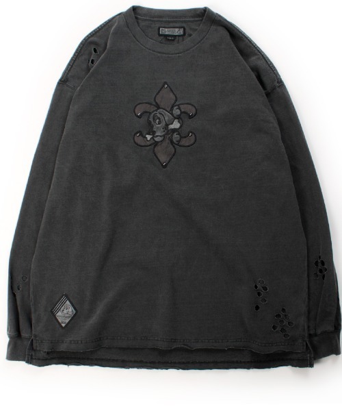 GALFY(ガルフィー)の「A'GEM/9 × .kom 『GALFY/ガルフィー』 ぼろぼろロゴ百合の紋 ロンTee(Tシャツ/カットソー・メンズ・ブラック/ホワイト・L)」の13枚目の写真