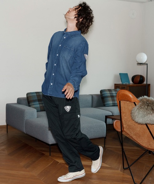 No Rain No Rainbow(ノーレインノーレインボー)の「ms6228-denim shirt デニムシャツ(NR25W-16)(シャツ/ブラウス・メンズ・ネイビー/ブルー・M/L/XL)」の6枚目の写真