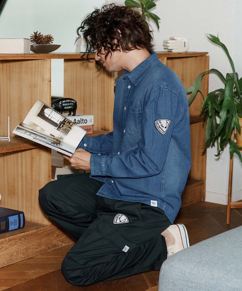 No Rain No Rainbow(ノーレインノーレインボー)の「ms6228-denim shirt デニムシャツ(NR25W-16)(シャツ/ブラウス・メンズ・ネイビー/ブルー・M/L/XL)」の7枚目の写真