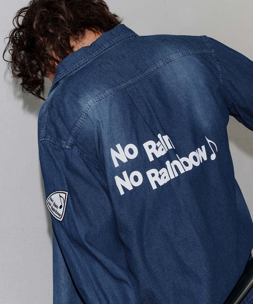 No Rain No Rainbow(ノーレインノーレインボー)の「ms6228-denim shirt デニムシャツ(NR25W-16)(シャツ/ブラウス・メンズ・ネイビー/ブルー・M/L/XL)」の10枚目の写真