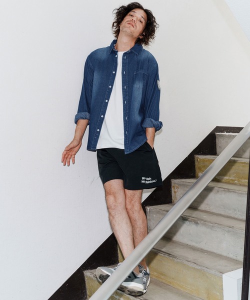 No Rain No Rainbow(ノーレインノーレインボー)の「ms6228-denim shirt デニムシャツ(NR25W-16)(シャツ/ブラウス・メンズ・ネイビー/ブルー・M/L/XL)」の11枚目の写真
