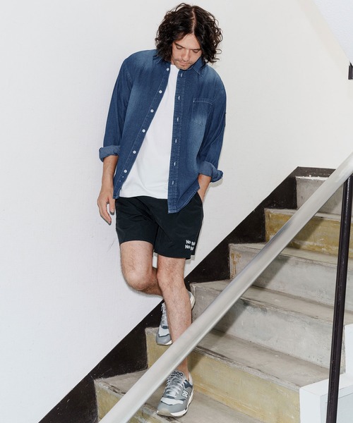 No Rain No Rainbow(ノーレインノーレインボー)の「ms6228-denim shirt デニムシャツ(NR25W-16)(シャツ/ブラウス・メンズ・ネイビー/ブルー・M/L/XL)」の12枚目の写真