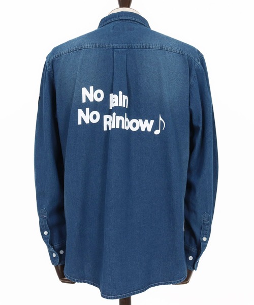 No Rain No Rainbow(ノーレインノーレインボー)の「ms6228-denim shirt デニムシャツ(NR25W-16)(シャツ/ブラウス・メンズ・ネイビー/ブルー・M/L/XL)」の15枚目の写真