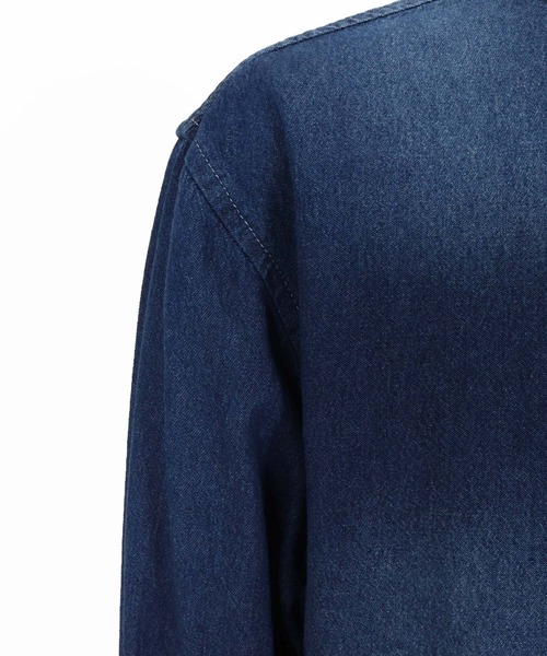 No Rain No Rainbow(ノーレインノーレインボー)の「ms6228-denim shirt デニムシャツ(NR25W-16)(シャツ/ブラウス・メンズ・ネイビー/ブルー・M/L/XL)」の19枚目の写真