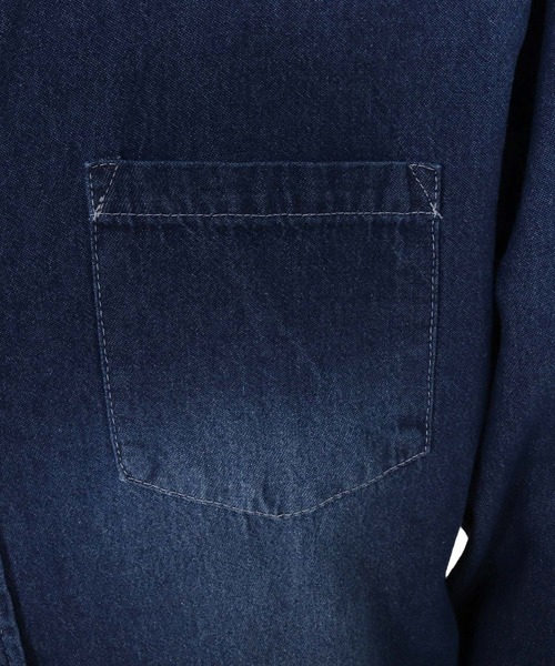 No Rain No Rainbow(ノーレインノーレインボー)の「ms6228-denim shirt デニムシャツ(NR25W-16)(シャツ/ブラウス・メンズ・ネイビー/ブルー・M/L/XL)」の20枚目の写真