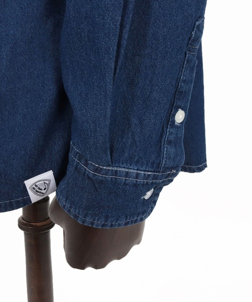 No Rain No Rainbow(ノーレインノーレインボー)の「ms6228-denim shirt デニムシャツ(NR25W-16)(シャツ/ブラウス・メンズ・ネイビー/ブルー・M/L/XL)」の22枚目の写真