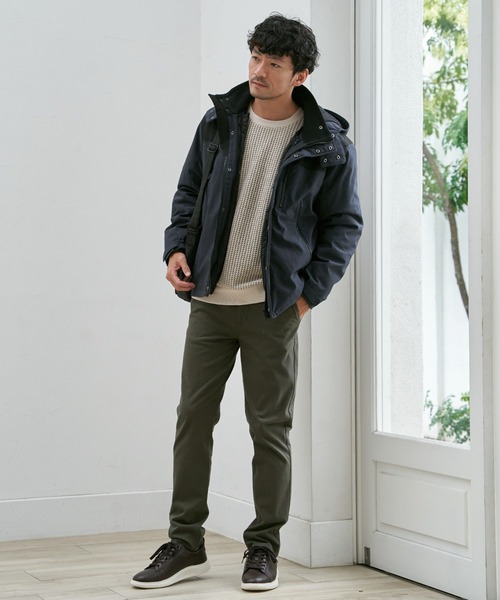 ikka(イッカ)の「【雑誌掲載】sorona(R) 3WAYマウンテンパーカー【撥水】【芸能人着用】(マウンテンパーカー・メンズ・スモークグレー/オリーブ/ブラック/ダークベージュ/ネイビー/レンガ・L/M/S/XL)」の8枚目の写真