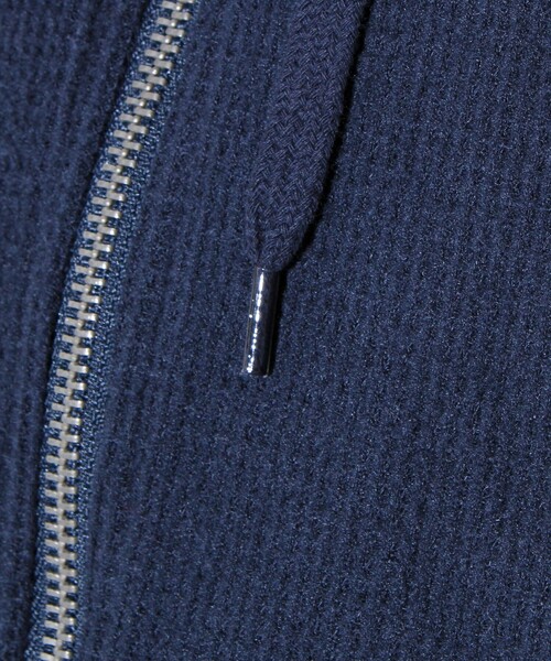 GLOSTER（グロスター）の「【レイヤードに最適】起毛ワッフル 裾ドロストジップパーカー（パーカー・メンズ・ネイビー/チャコールグレー/ヘザーグレー・M/L/XL）」の12枚目の写真