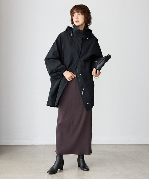 RIVE DROITE（リヴドロワ）の「【羽織るだけで様になる】ドルマンフーディコート（その他アウター・レディース・ブラック/キャメル/チャコールグレー・FREE）」の4枚目の写真