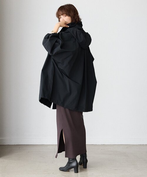 RIVE DROITE（リヴドロワ）の「【羽織るだけで様になる】ドルマンフーディコート（その他アウター・レディース・ブラック/キャメル/チャコールグレー・FREE）」の7枚目の写真