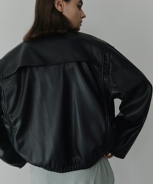 セール】フェイクレザーブルゾン / Faux Leather Blouson（テーラード