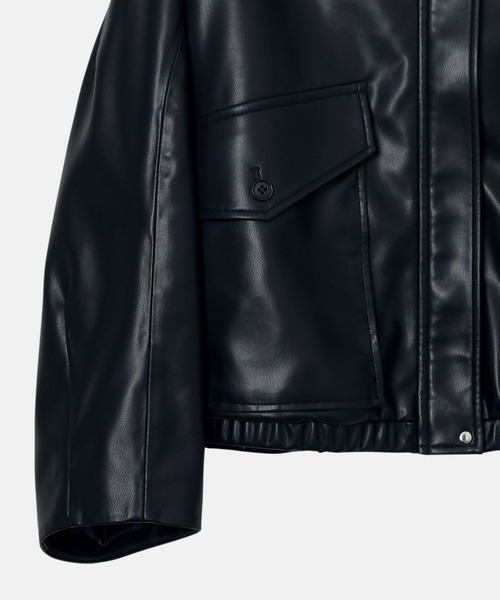 セール】フェイクレザーブルゾン / Faux Leather Blouson（テーラード