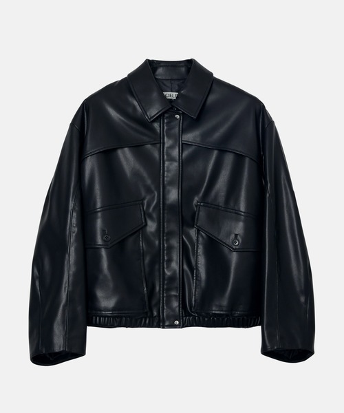 セール】フェイクレザーブルゾン / Faux Leather Blouson（テーラード