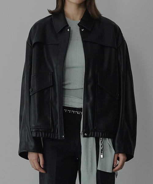 セール】フェイクレザーブルゾン / Faux Leather Blouson（テーラード
