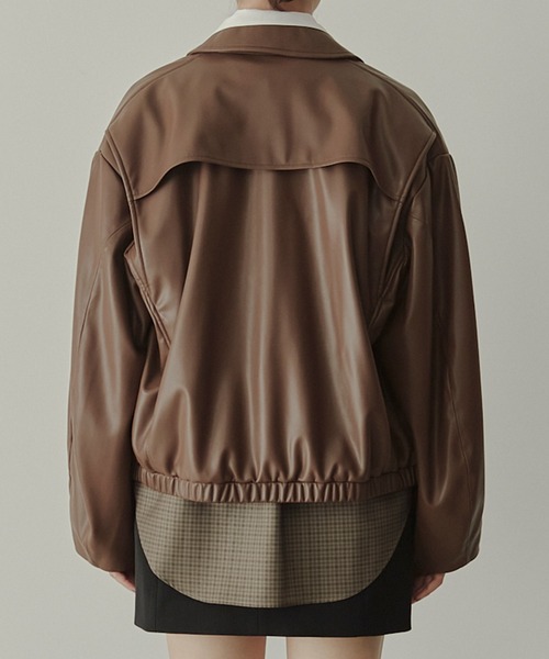 セール】フェイクレザーブルゾン / Faux Leather Blouson（テーラード