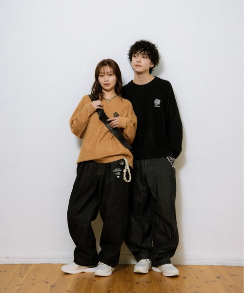 kaoyorinakami（カオヨリナカミ）の「KYRN flower knit / KYRNフラワーニット（ニット/セーター・メンズ・ベージュ/ブラック・X-LARGE/LARGE/MEDIUM/SMALL）」の11枚目の写真