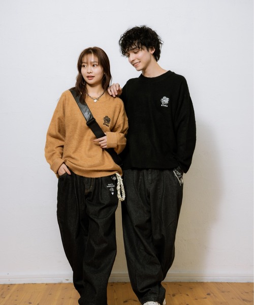 kaoyorinakami（カオヨリナカミ）の「KYRN flower knit / KYRNフラワーニット（ニット/セーター・メンズ・ベージュ/ブラック・X-LARGE/LARGE/MEDIUM/SMALL）」の14枚目の写真