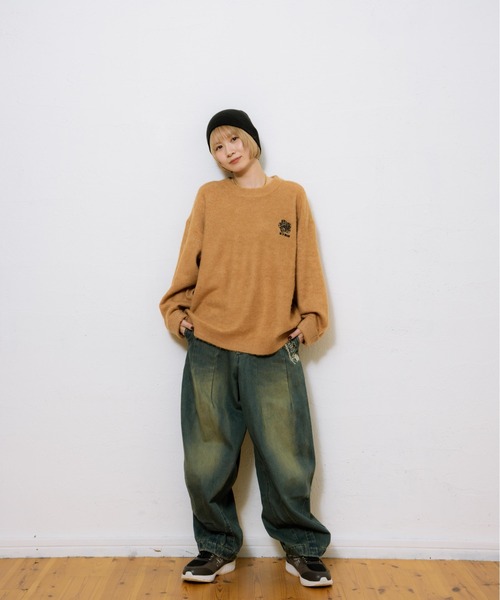 kaoyorinakami（カオヨリナカミ）の「KYRN flower knit / KYRNフラワーニット（ニット/セーター・メンズ・ベージュ/ブラック・X-LARGE/LARGE/MEDIUM/SMALL）」の20枚目の写真