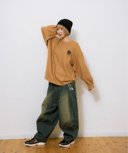 kaoyorinakami（カオヨリナカミ）の「KYRN flower knit / KYRNフラワーニット（ニット/セーター・メンズ・ベージュ/ブラック・X-LARGE/LARGE/MEDIUM/SMALL）」の21枚目の写真