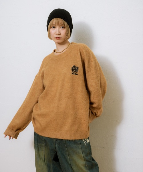 kaoyorinakami（カオヨリナカミ）の「KYRN flower knit / KYRNフラワーニット（ニット/セーター・メンズ・ベージュ/ブラック・X-LARGE/LARGE/MEDIUM/SMALL）」の22枚目の写真