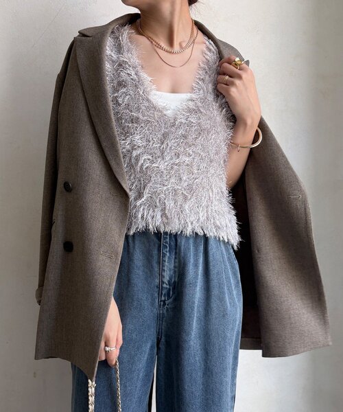 セール】【WEB限定】 Vネックシャギーベスト（ニット/セーター