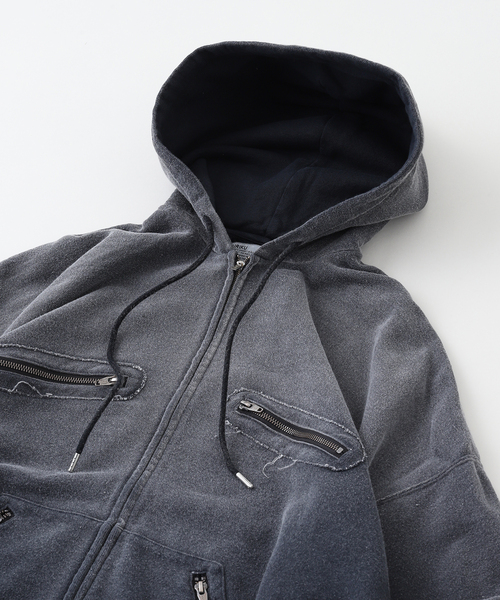DAIRIKU / ダイリク 5-Zip Vintage Dyed Hoodie（パーカー）｜DAIRIKU
