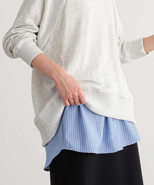 n'OrLABEL(ノアールレーベル)の「レイヤード用ラウンドヘムシャツ付け裾(シャツ/ブラウス・レディース・ブルー系その他/ホワイト系その他/オフホワイト/ブラック/ブラック系その他・2/1)」の1枚目の写真