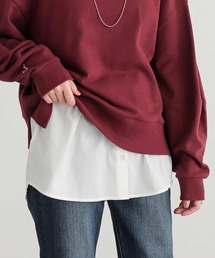 レイヤード用ラウンドヘムシャツ付け裾