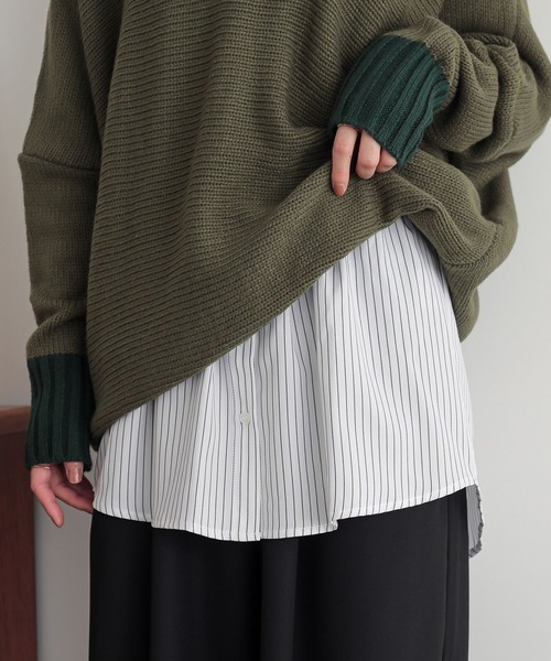 n'OrLABEL(ノアールレーベル)の「レイヤード用ラウンドヘムシャツ付け裾(シャツ/ブラウス・レディース・ブルー系その他/ホワイト系その他/オフホワイト/ブラック/ブラック系その他・2/1)」の15枚目の写真