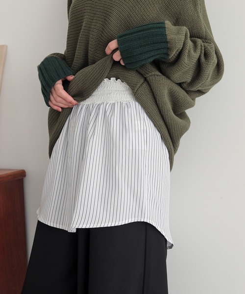 n'OrLABEL(ノアールレーベル)の「レイヤード用ラウンドヘムシャツ付け裾(シャツ/ブラウス・レディース・ブルー系その他/ホワイト系その他/オフホワイト/ブラック/ブラック系その他・2/1)」の19枚目の写真