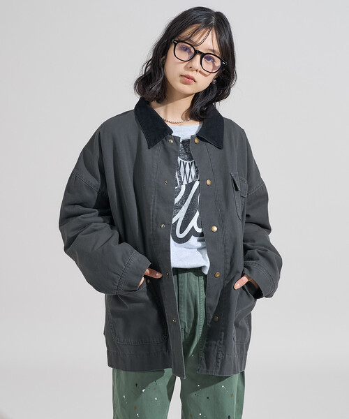 Soloist カバーオールジャケット　コート フェイクレザー2WAY襟ボアカバーオール（ライダースジャケット