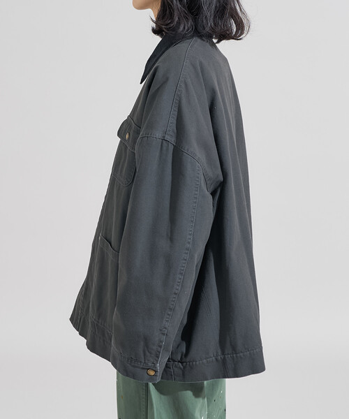 セール】襟コーデュロイ ダックジャケット（カバーオール