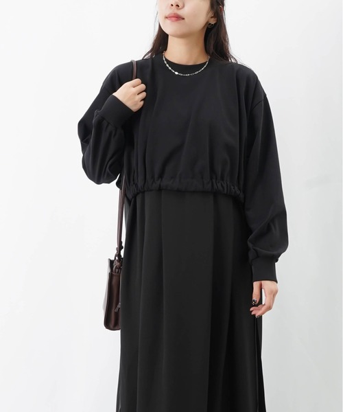 セール】LC/LLL カット布帛切替ワンピース（ワンピース）｜LUCA/LADY