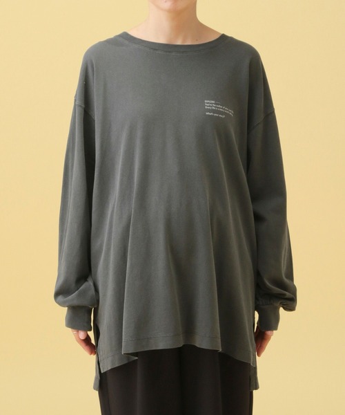 LEPSIM（レプシィム）の「【産前・産後対応】マタニティ／バックロゴプリント長袖T　587651（マタニティウェア/グッズ・レディース・チャコールグレー/オフホワイト・FREE）」の21枚目の写真