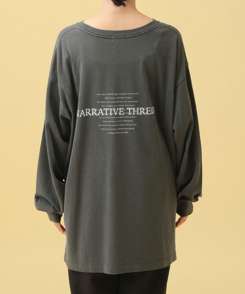 LEPSIM（レプシィム）の「【産前・産後対応】マタニティ／バックロゴプリント長袖T　587651（マタニティウェア/グッズ・レディース・チャコールグレー/オフホワイト・FREE）」の19枚目の写真