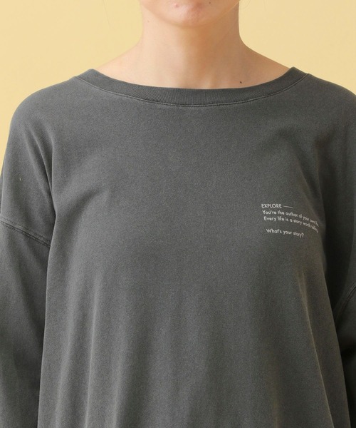 LEPSIM（レプシィム）の「【産前・産後対応】マタニティ／バックロゴプリント長袖T　587651（マタニティウェア/グッズ・レディース・チャコールグレー/オフホワイト・FREE）」の18枚目の写真