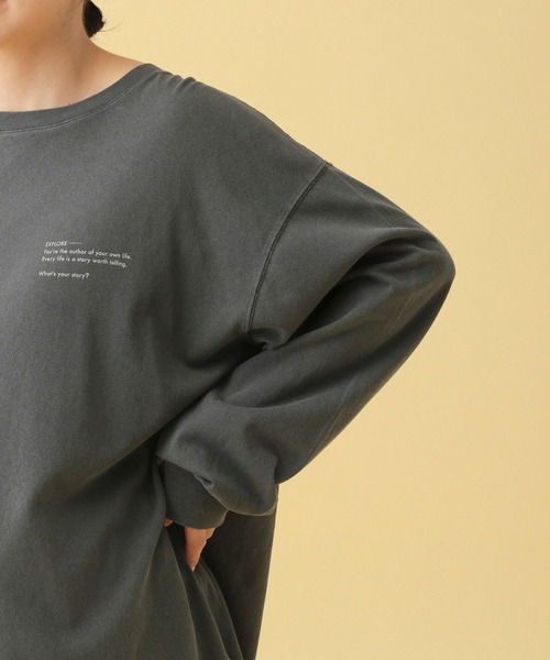 LEPSIM（レプシィム）の「【産前・産後対応】マタニティ／バックロゴプリント長袖T　587651（マタニティウェア/グッズ・レディース・チャコールグレー/オフホワイト・FREE）」の17枚目の写真