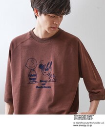 Peanuts スヌーピー 6分袖裏毛スウェット
