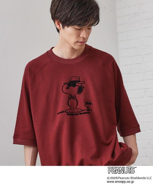 PEANUTS（ピーナッツ）の「Peanuts スヌーピー 6分袖裏毛スウェット（Tシャツ/カットソー・メンズ・ダークブラウン/ボルドー/グレー・03/02/01）」の14枚目の写真