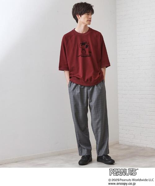 PEANUTS（ピーナッツ）の「Peanuts スヌーピー 6分袖裏毛スウェット（Tシャツ/カットソー・メンズ・ダークブラウン/ボルドー/グレー・03/02/01）」の15枚目の写真