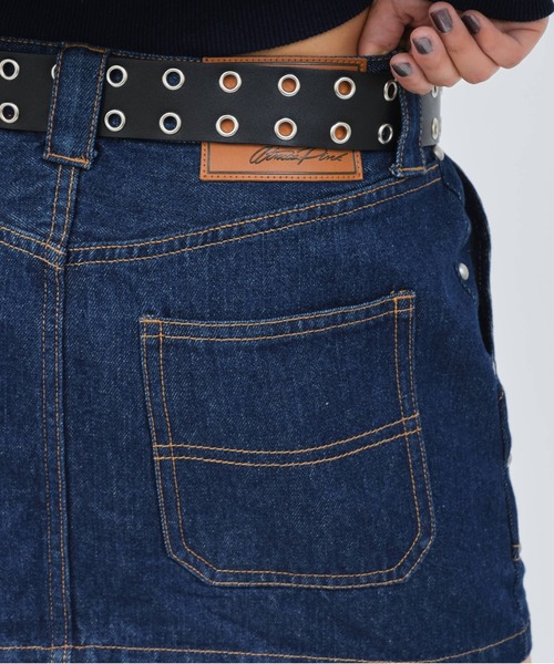 atmos pink(アトモスピンク)の「atmos pink Studs Denim Mini Skirt / アトモス ピンク スタッズ デニム ミニスカート(スカート・レディース・ブルー/ブラック・S/M)」の6枚目の写真