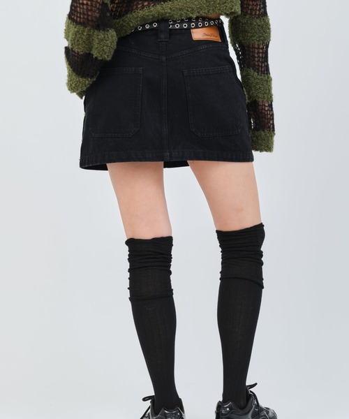 atmos pink(アトモスピンク)の「atmos pink Studs Denim Mini Skirt / アトモス ピンク スタッズ デニム ミニスカート(スカート・レディース・ブルー/ブラック・S/M)」の18枚目の写真