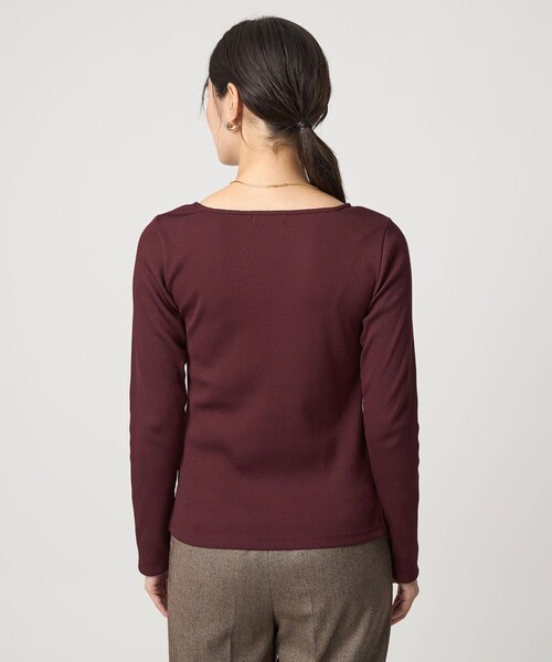 green label relaxing リブ スクエアネック ニット 美品 green label relaxing tシャツ ブライトリブ スクエアネック ロング